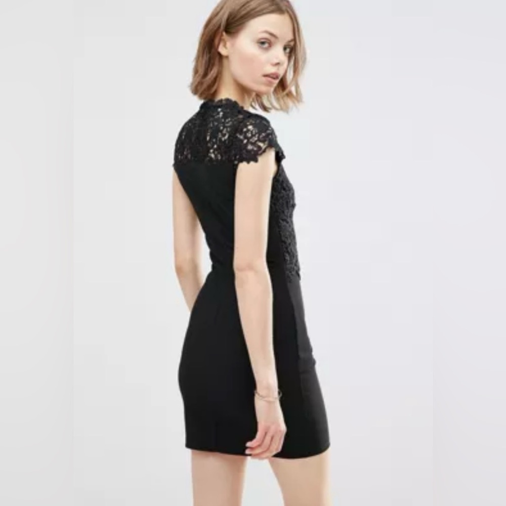 Little Black Body Con Lace Dress
